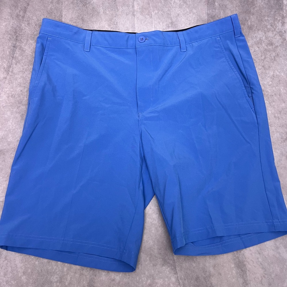 IZOD Golf Shorts Mens 40 Blue Excellent Flat Front Performance Stretch